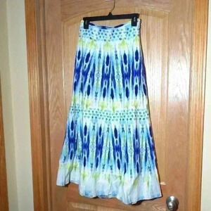 Casual Studios maxi skirt blue white yellow size S